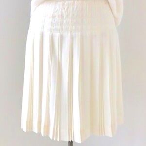 J. Crew Ivory Georgette Pleated Mini Skirt – Size 0 tennis style